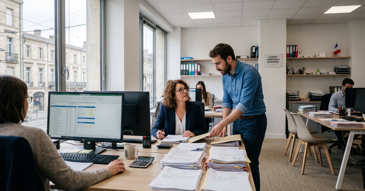 Cabinet comptable à Bordeaux – bureau moderne d'experts-comptables en milieu urbain