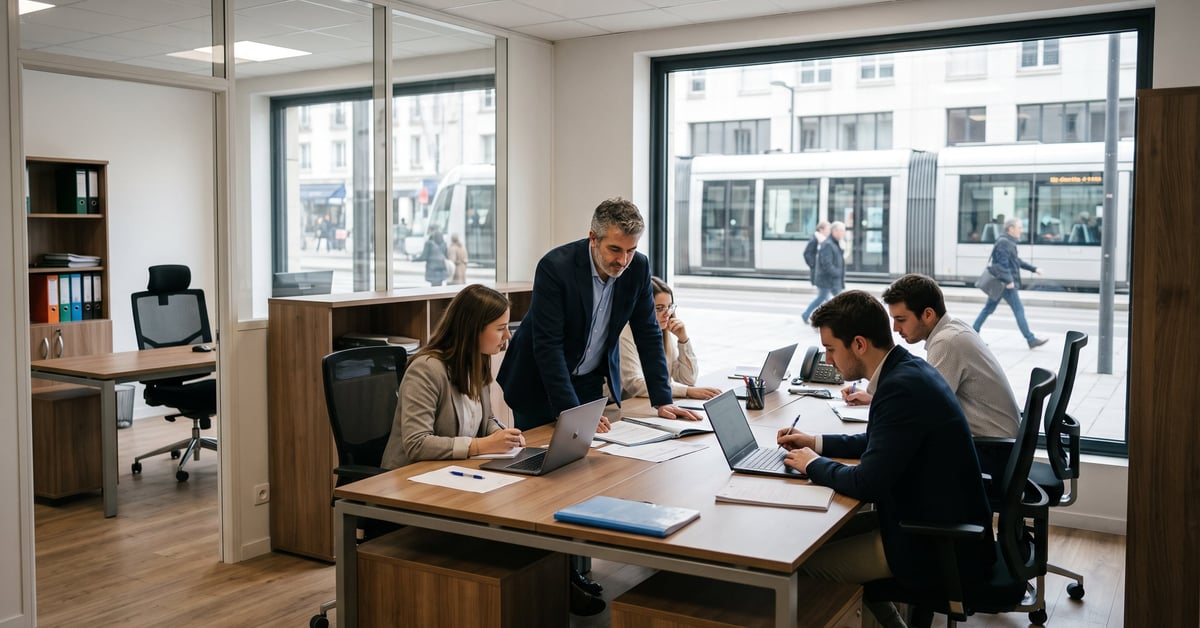 Cabinet expert-comptable à Nantes – bureau moderne avec comptable en consultation