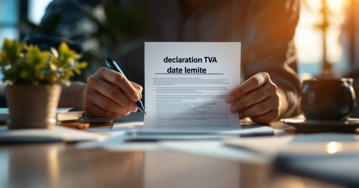 Déclaration TVA date limite : calendrier fiscal et documents comptables sur un bureau professionnel